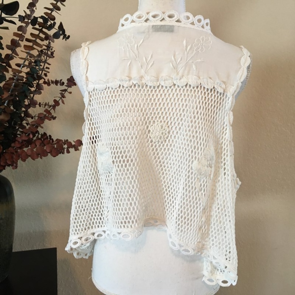 Jessica London Crochet Vest Size 18 Ivory - Picture 4 of 5